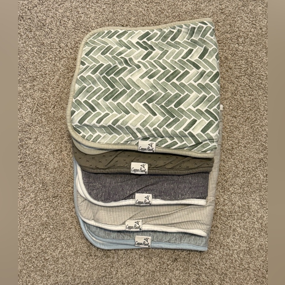Copper Pearl Baby Burp Cloth Set